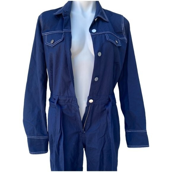 BLDWN COTTON Twill Blue Denim HARLEY JUMPSUIT - Hippie Boho Romper - JEAN MEDUIM - Picture 8 of 10